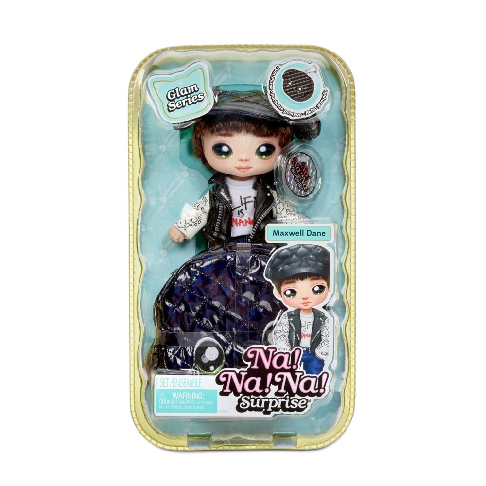 NEW Na! Na! Na! Surprise Maxwell Dane Doll Glam Series Puppy Dog Pom Purse